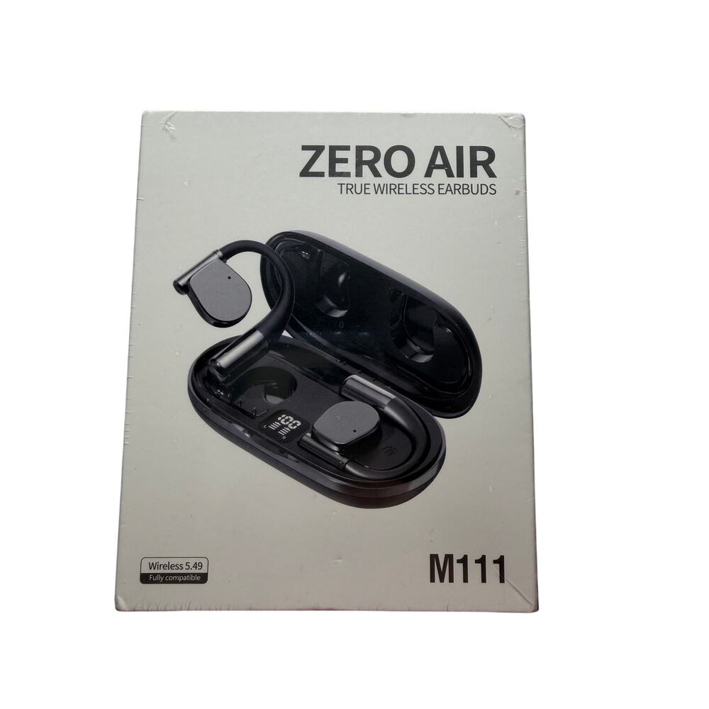 Zero Air Black wireless earbuds and case